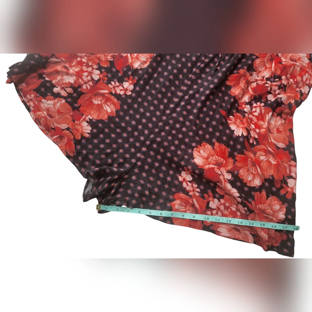 Free People Sunset Boulevart Red & Black Floral Shorts Romper size XS
